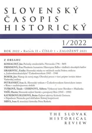Slovenský časopis historický 1/2022